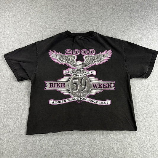 2000 Daytona Bike Week "Ride Into the New Millenium" crop top - READ DESC.