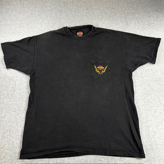 2000 Vintage Harley-Davidson “Flame Pocket" Tee – Size XL