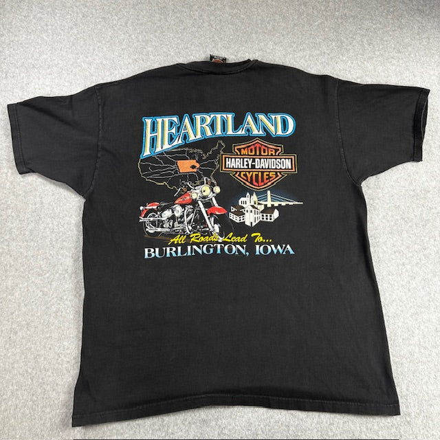 2000 Vintage Harley-Davidson “Flame Pocket" Tee – Size XL