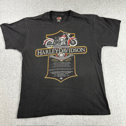 90's Vintage Harley-Davidson “1958 Panhead Collectors Edition/Dudley Perkins back” Tee – Size L