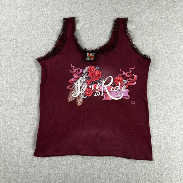 90's Vintage 3d Emblem "Live to Ride" tank - READ DESC.