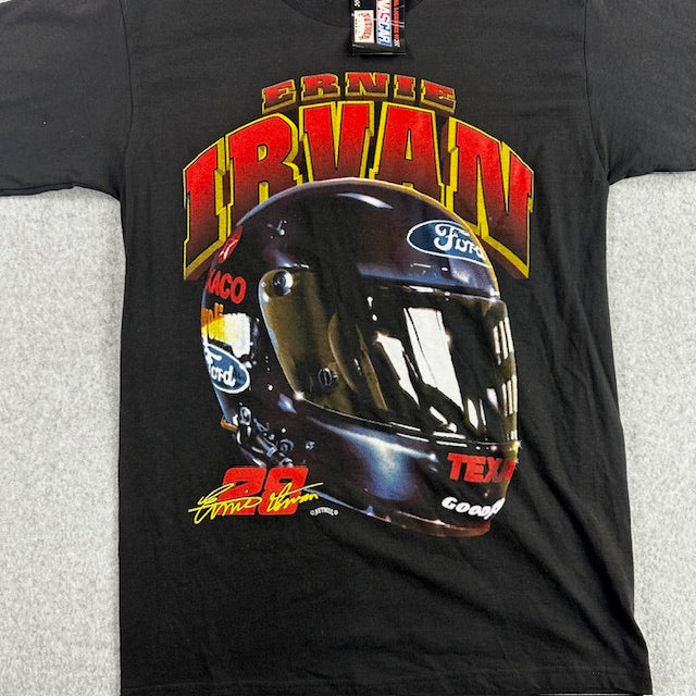 90s Vintage NASCAR Ernie Irvan Helmet tee - Size L