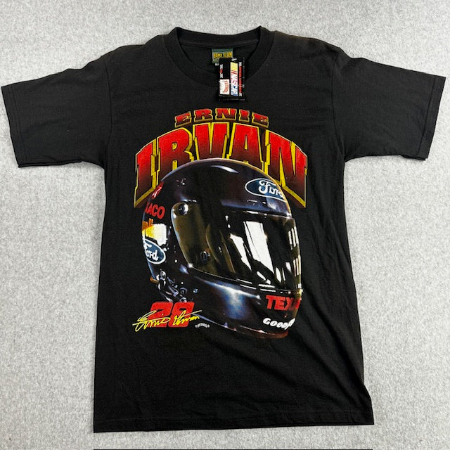 90s Vintage NASCAR Ernie Irvan Helmet tee - Size L