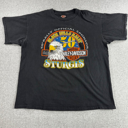 1990 Vintage Harley-Davidson/Sturgis “50th Sturgis Black Hills Rally” Tee – Size XL