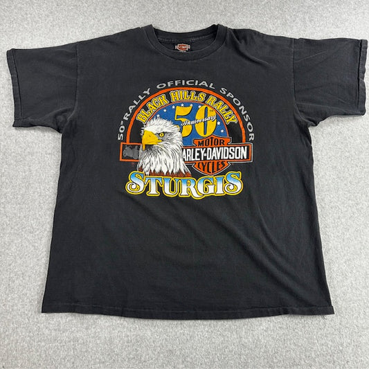 1990 Vintage Harley-Davidson/Sturgis “50th Sturgis Black Hills Rally” Tee – Size XL