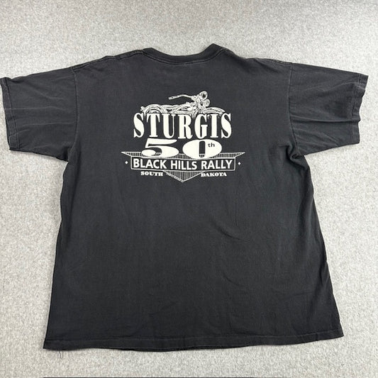 1990 Vintage Harley-Davidson/Sturgis “50th Sturgis Black Hills Rally” Tee – Size XL