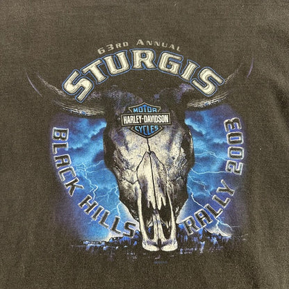 2003 Sturgis "Lightning Bull Skull" tee - Size M