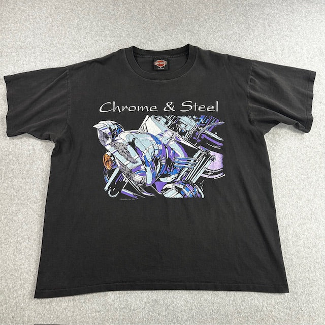 1994 Vintage Harley Davidson "Chrome & Steel" tee - Size XL