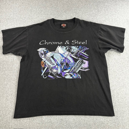1994 Vintage Harley Davidson "Chrome & Steel" tee - Size XL