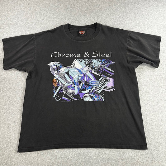 1994 Vintage Harley Davidson "Chrome & Steel" tee - Size XL