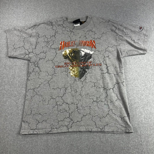 2003 Harley Davidson "100th Anniversary Lightning" tee - Size L