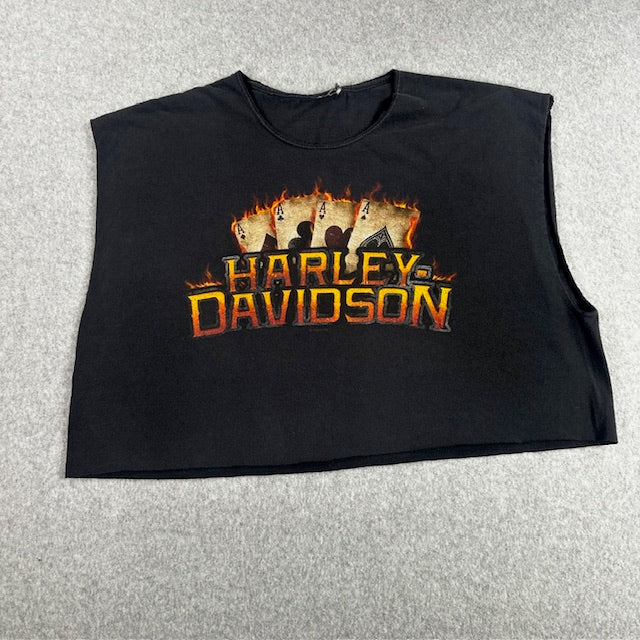 Harley Davidson "Burning Aces" crop top - READ DESC.