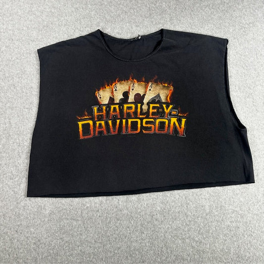 Harley Davidson "Burning Aces" crop top - READ DESC.
