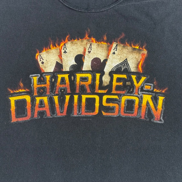 Harley Davidson "Burning Aces" crop top - READ DESC.