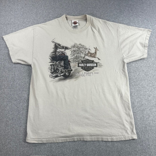 2007 Harley Davidson "Riding a Harley and Chasing Tail" tee - Size XL