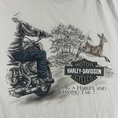 2007 Harley Davidson "Riding a Harley and Chasing Tail" tee - Size XL