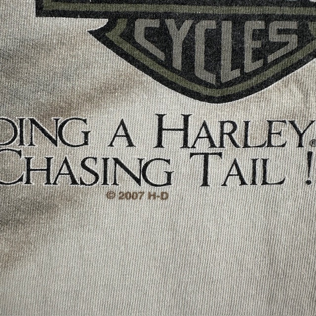 2007 Harley Davidson "Riding a Harley and Chasing Tail" tee - Size XL