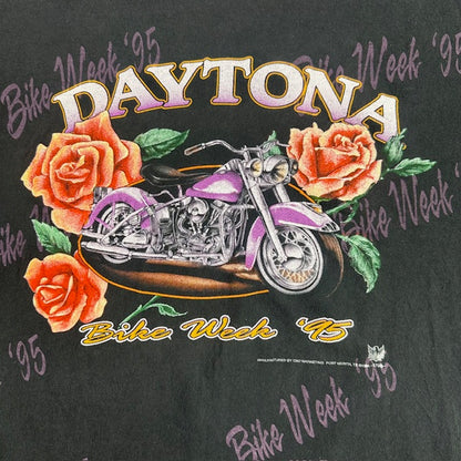 1995 Vintage Daytona 3d Emblem "95 Daytona Bike Week" tee - Size L