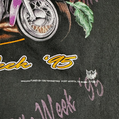 1995 Vintage Daytona 3d Emblem "95 Daytona Bike Week" tee - Size L