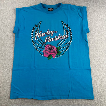 1992 Vintage Harley Davidson "Rose & Wings" sleeveless tee - Size XL
