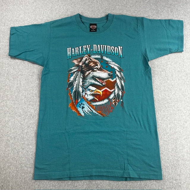 1996 Vintage Harley Davidson "Wolf & Eagle Dreamcatcher" tee - Size L