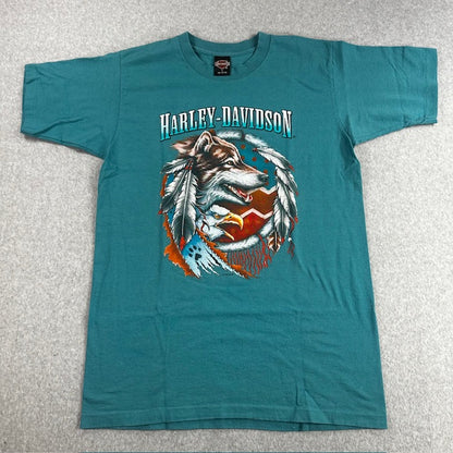 1996 Vintage Harley Davidson "Wolf & Eagle Dreamcatcher" tee - Size L